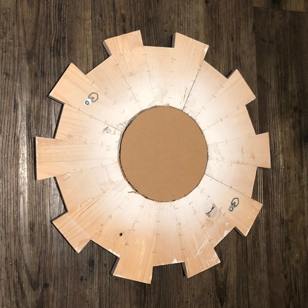 Rustic Wooden Sunburst Mirror - Picture 4 of 4